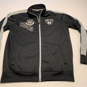 NBA Brooklyn Nets Black Full Zip Up Track Jacket Men’s Large
